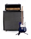 Guitar Amp stack with fender style guitar Royalty Free Stock Photo