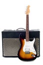 Guitar amplifier and electricguitar Royalty Free Stock Photo