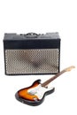 Guitar amplifier and electricguitar Royalty Free Stock Photo