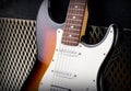 Guitar amplifier and electricguitar Royalty Free Stock Photo