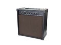 guitar amplifier isolated on white background, clean and overdrive chanel with EQ and delay and reverb effect