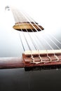 Guitar artsy POV background. Music illustration. Black and white guitar closeup. Music classic instrument. Black guitar Royalty Free Stock Photo