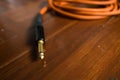 Guitar audio jack with cable Royalty Free Stock Photo