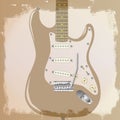 Guitar Background On Beige Abstract