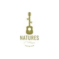 Guitar bamboo logo design vector Royalty Free Stock Photo