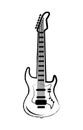 Guitar Big Icon on Vector Illustration on White Royalty Free Stock Photo