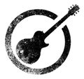 Guitar Black Ink Stamp