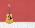 Guitar in blank empty room Royalty Free Stock Photo
