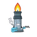 With guitar busen burner in the character pocket