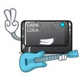 With guitar capslock button attached to mascot keyboard