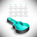 2018 Guitar case music calendar Royalty Free Stock Photo