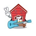 With guitar chicken coop in character house yards