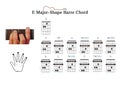 E-major shape barre chord for guitar beginners