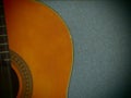 Wonderful Classic Guitar Retro smooth color wood with Pinhole camera view Royalty Free Stock Photo