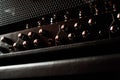 A guitar combo amplifier or speaker closeup on black background Royalty Free Stock Photo