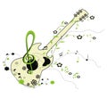 Guitar - decorative ornament, vector illustration