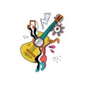 Guitar doodle illustration