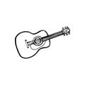 Guitar doodle isolated on a white background. Vector hand drawn illustration.