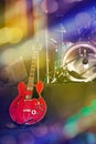 Guitar and drums on stage Royalty Free Stock Photo