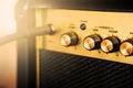 Guitar electric amplifier. Rock music background Royalty Free Stock Photo