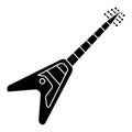 Guitar electric - electricguitar icon, vector illustration, black sign on isolated background Royalty Free Stock Photo