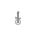 Guitar electric music instrument icon vector