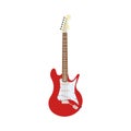 Guitar electric red vector rock music illustration. Instrument m Royalty Free Stock Photo