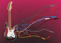Guitar electric with unplug cable Royalty Free Stock Photo
