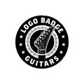 Guitar Emblem Badge logo design inspiration