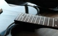 Guitar fingerboard or fretboard closeup Royalty Free Stock Photo