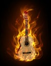 Guitar in fire