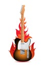 Guitar in flames