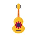 Guitar with flower musical instrument cinco de mayo mexican celebration flat style icon