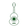 Guitar with flower musical instrument cinco de mayo mexican celebration line style icon