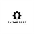 Guitar gear vector logo design graphic template abstract Royalty Free Stock Photo