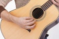 guitar hand of guitarist playing guitar Royalty Free Stock Photo