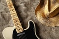 Guitar And Hat Royalty Free Stock Photo