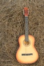Guitar on the hay Royalty Free Stock Photo