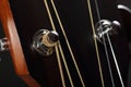 Guitar head with tuning pegs close-up Royalty Free Stock Photo