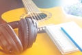 Guitar Headphone notebook for songwriting