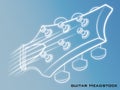 Guitar Headstock blue background Royalty Free Stock Photo