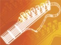 Guitar Headstock Orange Background Royalty Free Stock Photo