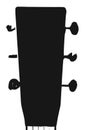 Guitar Headstock Silhouette Ã¢â¬â Black and Transparent with Tuning Key Pegs