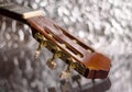 Guitar headstock on silver background Royalty Free Stock Photo