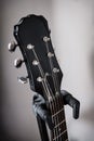 Guitar holder headstock or peghead vertical Royalty Free Stock Photo
