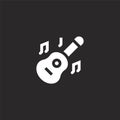 guitar icon. Filled guitar icon for website design and mobile, app development. guitar icon from filled hippies collection