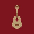 The guitar icon. Music and guitarist, musician symbol. Flat