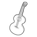 Guitar icon, outline isometric style