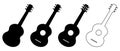 Guitar icon set. Acoustic guitar silhouette Royalty Free Stock Photo