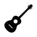 Guitar icon vector, Acoustic musical instrument sign Isolated on white background. Trendy Flat style for graphic design